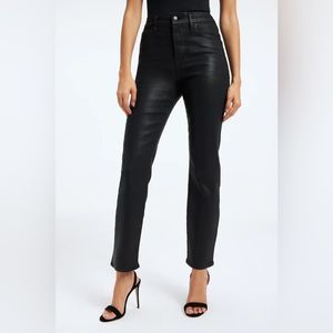 Good American Good Classic Black Coated High Rise Jeans Size 10/30 NWT